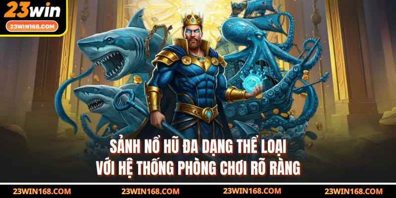 Sảnh nổ hũ đa dạng thể loại với hệ thống phòng chơi rõ ràng